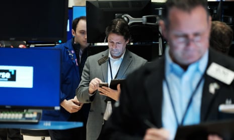 Traders work on the floor of the New York Stock Exchange on 3 May 2023 in New York City. 