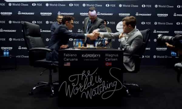 Magnus Carlsen Saves Draw As Fabiano Caruana Falters In Game 8 As It Happened Sport The Guardian