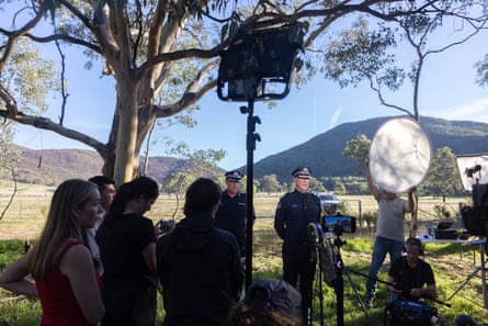 The Victoria police chief commissioner, Mike Bush, addresses the media in Thologolong