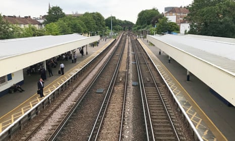 Platforms at Surbiton railway station in London during a 2019 strike