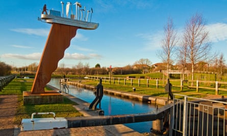 The top lock on the Millennium Ribble Link is marked by a sculpture.