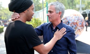 José Mourinho meets a fellow legend in Ronaldinho.