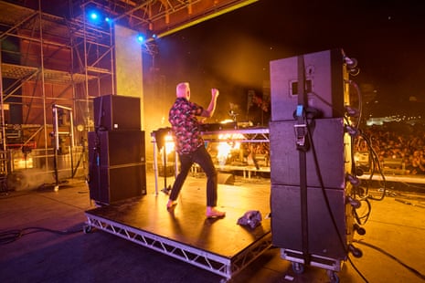 Norman Cook performs at the Lonely Hearts Club stage at Silver Hayes