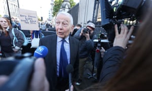 Former Labour whip Frank Field outside the Houses of Parliament in London.