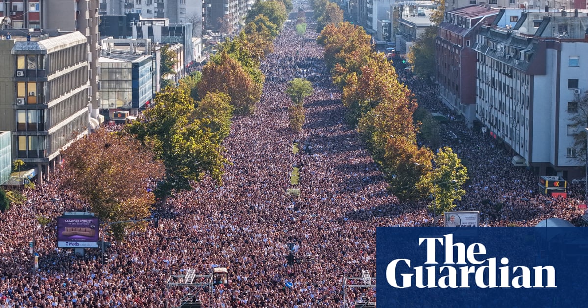 Huge crowds gather on first anniversary of Serbian train station disaster