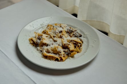 fettucine with duck and porcini ragu, Trattoria Burro, London.