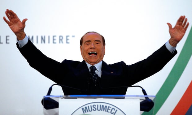 Silvio Berlusconi at an election rally in Catania earlier this month