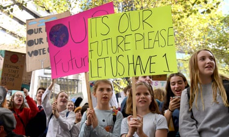 School students protest against the climate crisis in Melbourne, May 2019