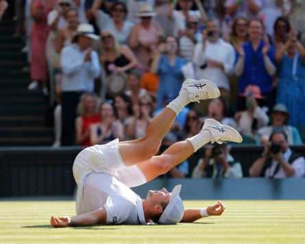 Arthur Fery of Great Britain celebrates following his straight sets victory over Flavio Cobolli.