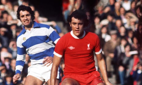 Ray Kennedy, right, playing for Liverpool and Frank McLintock appearing for Queens Park Rangers in 1974.