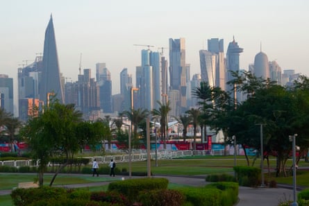 View of Doha from Al Bidda Park, Qatar.