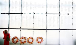 在华盛顿特区的Newseum,一面墙上刻着报道新闻报道的新闻报道。