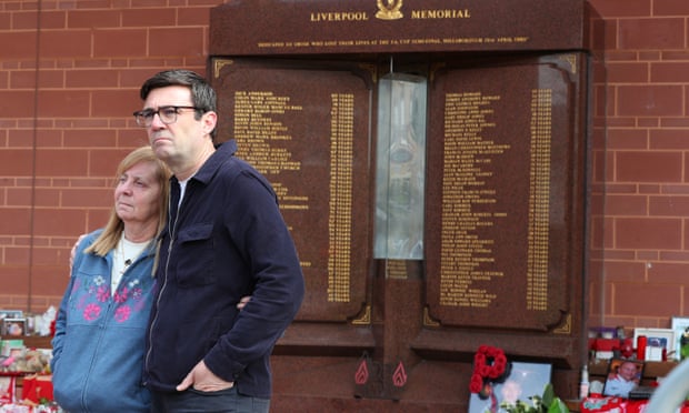 Hillsborough campaigner, Margaret Aspinall and Andy Burnham, the mayor of Greater Manchester