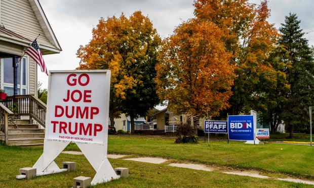 A household in Wisconsin this month backing the US Democratic presidential candidate, Joe Biden