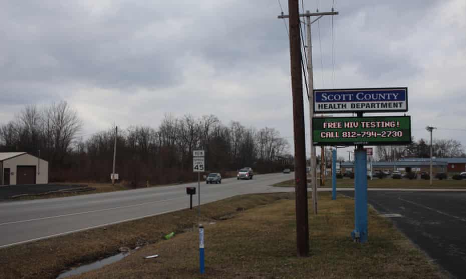 The Scott county health department in Scottsburg, Indiana, advertises free HIV testing services. Austin, a town of just over 4,000 people a few miles down the road from Scottsburg, saw a 2015 HIV outbreak that eventually infected more than 200 people.