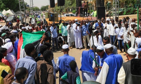 Protesters in Khartoum on Sunday