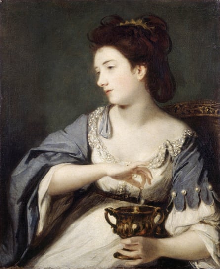 Kitty Fisher as Cleopatra Dissolving the Pearl, 1759, H76.2 x W63.5 cm by Joshua Reynolds (1723-92).