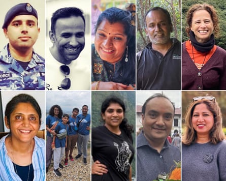 Composite image of 10 missing Australians in Nepal