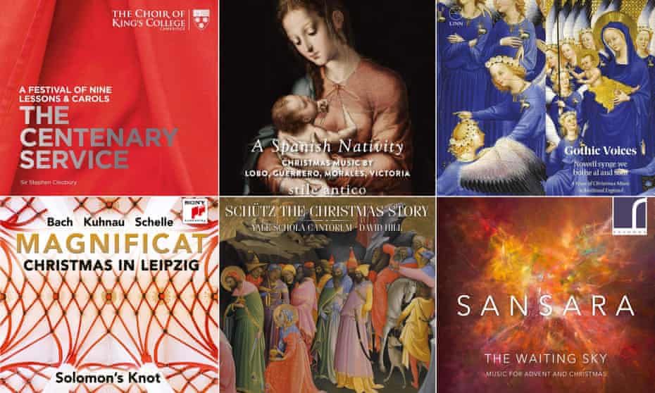 Clockwise from top left: Christmas releases from the Choir of King’s College, Cambridge; Sansara; Solomon’s Knot; Yale Schola Cantorum; Stile Antico; and Gothic Voices.