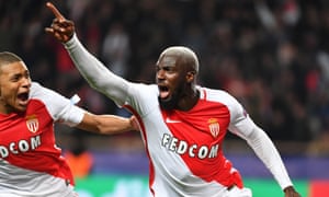 Tiémoué Bakayoko, here celebrating after scoring for Monaco against Manchester City in the Champions League, is in line to join Chelsea.