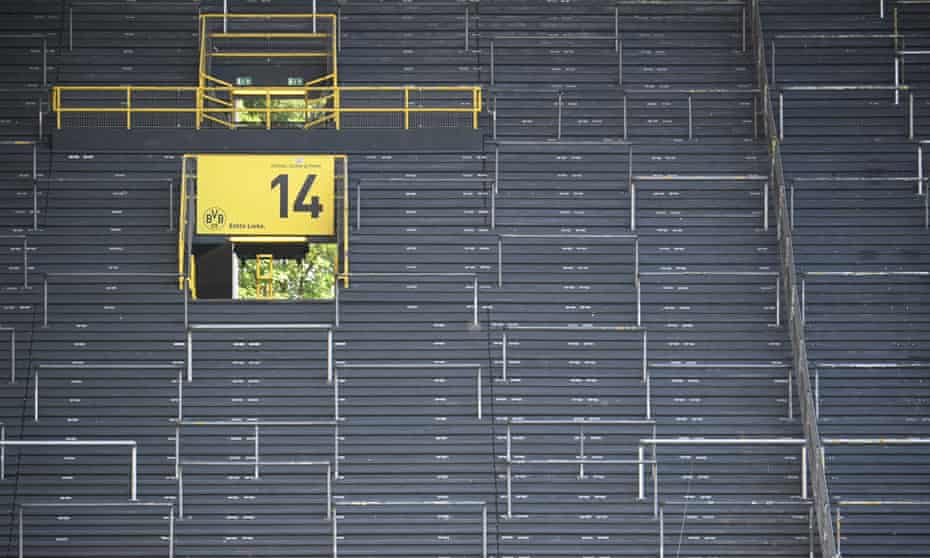 Empty seats are seen inside a stadium amid coronavirus