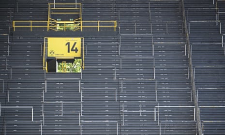 Empty seats are seen inside a stadium amid coronavirus