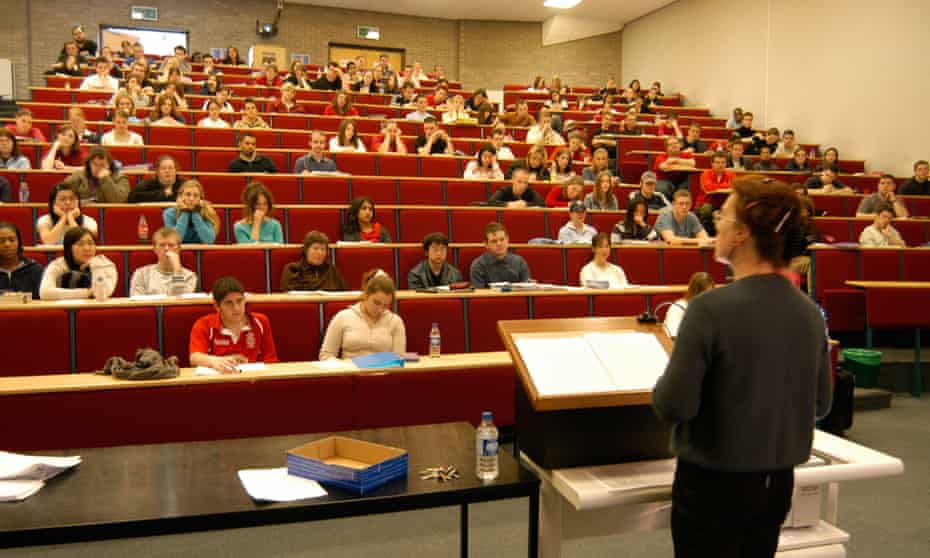 A law lecture at Aberystwyth University. Along with psychology, history, philosophy, English and biology, law is a subject heavily dominated by female students.