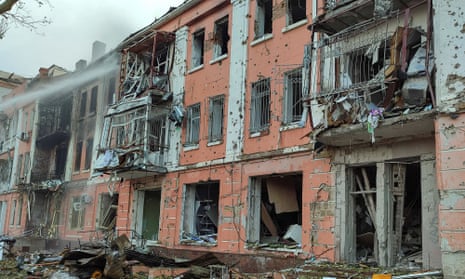 Bloque de apartamentos destruido en Mykolaiv.