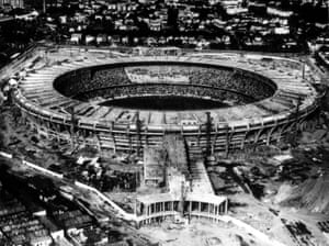 An aerial view of the gigantic Maracanã