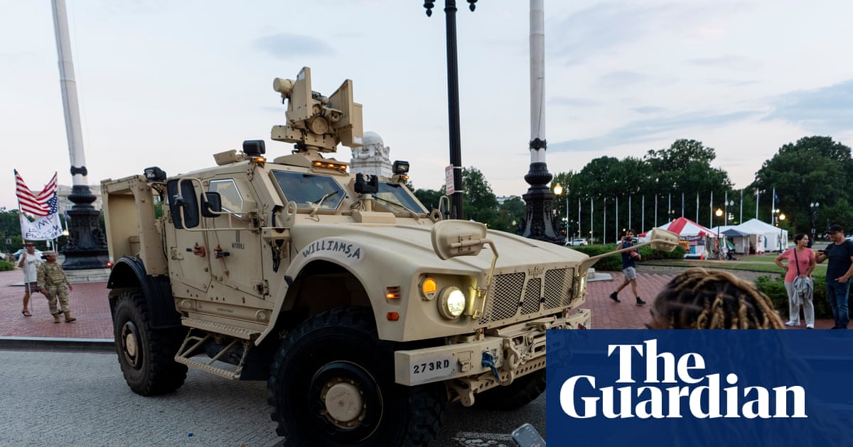 Military vehicle crashes into car in DC as states send more national guard troops
