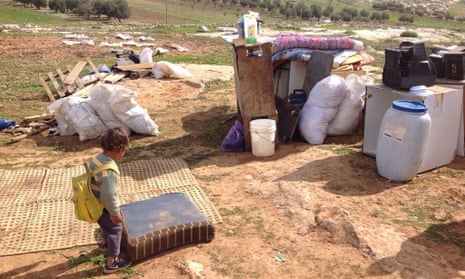 Demolition - Residential tent and kitchen - Susiya - 20 January 2016