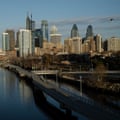 Shown is the Schuylkill River and view of the Philadelphia skyline