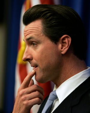 Gavin Newsom at a news conference in 2006, when he was mayor of San Francisco.