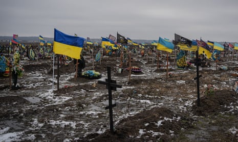 A view of a military cemetery amid the Russia-Ukraine war in Dnipro.