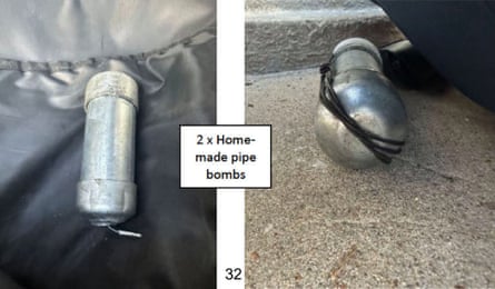 Police allege in court that these two homemade pipe bombs were found undetonated at Bondi beach.
