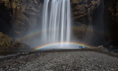 A double rainbow at Skogafoss waterfall in Iceland. The country has been named as the most peaceful on earth, with Syria the least.