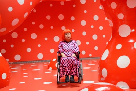 Yayoi Kusama, pictured in an exhibition held in her home city at the Matsumoto City Museum of Art, in Matsumoto, Japan.