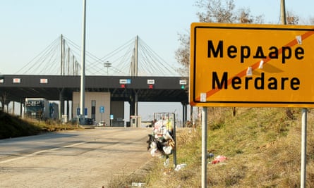 The Merdare border gate between Serbia and Kosovo.