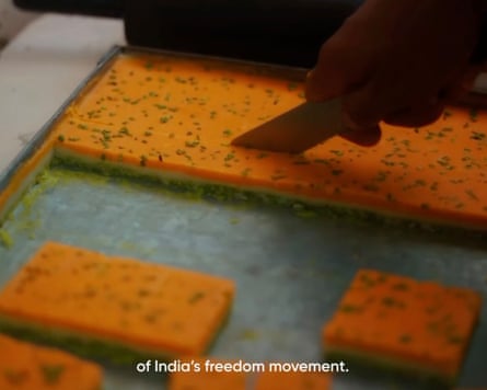 Ram Bhandar, a shop in Varanasi, that produces the sweet tiranga barfi.