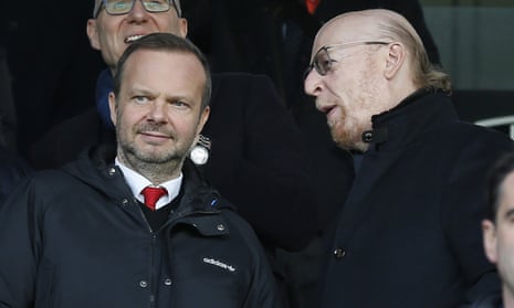 Ed Woodward and Avram Glazer attend a Manchester United game last season.