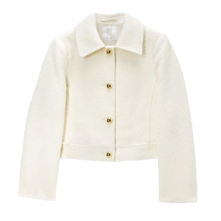 John Lewis Wool Blend Boucle Jacket, Ecru