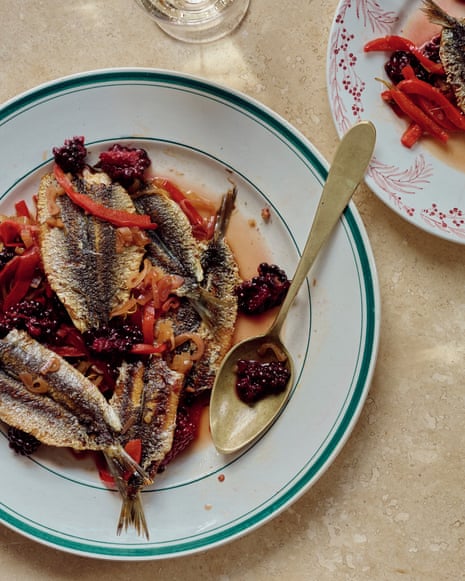 Jose Pizarro's grilled sardines and blackberry escabeche.
