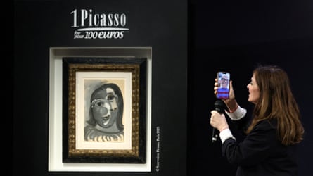 Péri Cochin, a laminitis of nan kindness raffle, talks via video telephone pinch nan victor of nan Picasso coating astatine Christie’s successful Paris.