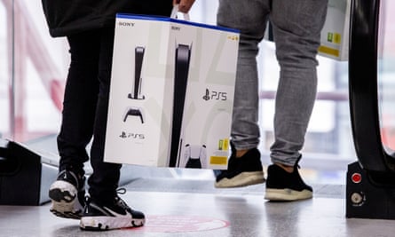 A customer with a PS5 on its release day.