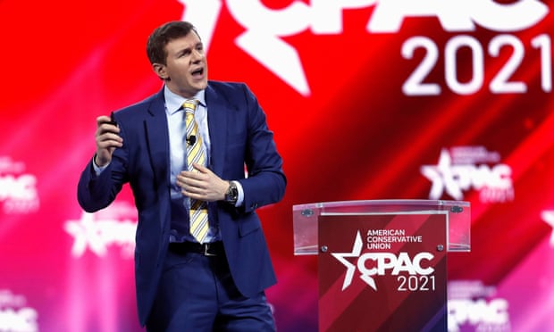 James O’Keefe speaks at CPAC in 2021.