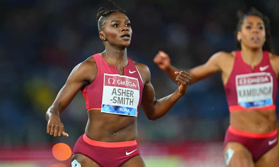 Dina Asher-Smith competes in the 200m at the Diamond League meeting in Rome