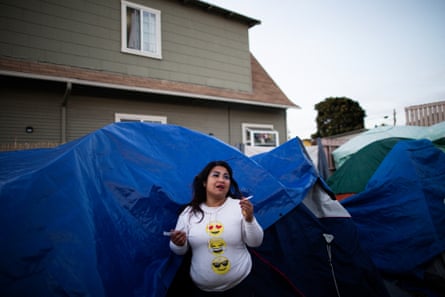 Tracy Lee, 36, lives at 37MLK. A local official is looking to the camp as a model for other encampments.