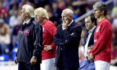 Peter Reid with Boris Johnson at a charity match in 2006.