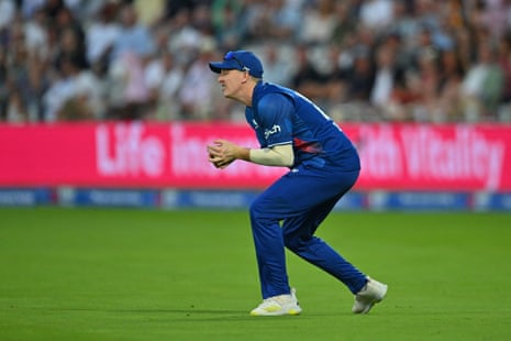 Harry Brook catches Glenn Phillips in the deep to leave New Zealand in all sorts of bother.