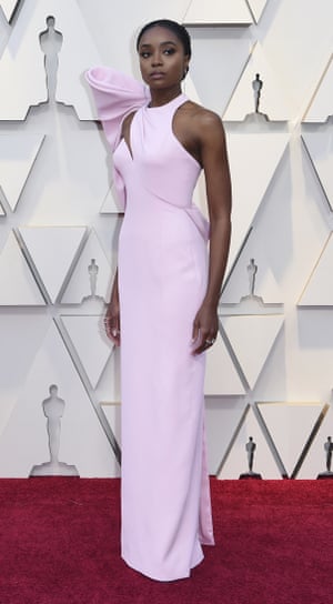 A star of If Beale Street Could Talk, Kiki Layne wore a sugar pink Versace number at the Oscars, following another outing with the label at the Critics' Choice Awards in January. This is a nice take on pink, the colour of the night. The sleeve detail adds proper drama - whatever the angle